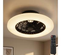 Globo Ventilateur Plafond Lampe Plafonnier LED Noir Avec Télécommande