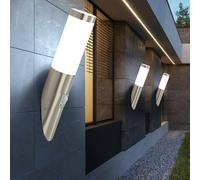 Globo Wandleuchte Extérieur Balcon Détecteur Mouvement LED 3er Set Acier IP44