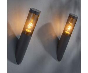Globo Wandleuchte Extérieure Anthrazit Fumé 7,6 cm IP44 E27 2er Set