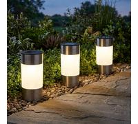 Globo Wegeleuchte Extérieure Lampe Solaire LED Acier Inox 3 Pièces