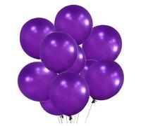 Globos - Ballons métalliques, latex, paquet de 10 SG33187 (taille unique) (Violet)