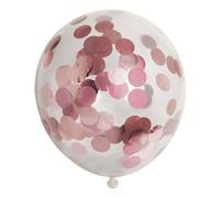 Globos - Confetti ballonnen papieren confetti metallix rose goud 6st.