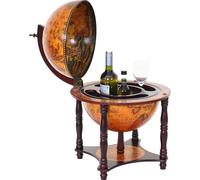 Globe Terrestre, Bar De Salon Hwc-T874, Minibar, Bois D'eucalyptus Multicolore