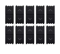 gloca Bouton double 1P+1P 16A Compatible Arké (noir, 10 pièces)