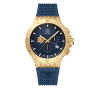 GLOCK Montre à quartz pour homme - Boîtier de 44 mm - Montre avec boîtier en acier inoxydable Coyote - Cadran bleu - Bracelet en silicone bleu - 20ATM - GW-42-4-24