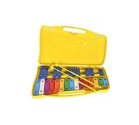 Glockenspiel 25 Lames en Métal avec Deux Mailloches - Mallette Plastique - Idéal Approche Musical Métallophone pour un Instrument de Musique Mise à Niveau Xylophone (jaune)