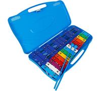 Glockenspiel 25 Lames en Métal avec Deux Mailloches - Mallette Plastique - Idéal Approche Musical Métallophone pour un Instrument de Musique Mise à Niveau Xylophone, Bleu