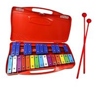 Glockenspiel 25 Lames en Métal avec Deux Mailloches - Mallette Plastique - Idéal Approche Musical Métallophone pour un Instrument de Musique Mise à Niveau Xylophone