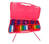 Glockenspiel 25 Lames en Métal avec Deux Mailloches - Mallette Plastique - Idéal Approche Musical Métallophone pour un Instrument de Musique Mise à Niveau Xylophone (rose)