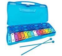 Glockenspiel, Xylophone 25 notes avec maillets Glockenspiel chromatique Instrument de percussion musicale bleu, Vibraphone