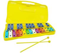 Glockenspiel, Xylophone 25 notes avec maillets Glockenspiel chromatique Instrument de percussion musicale jaune, Vibraphone