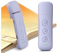 Glocusent Améliorée Lampe de Lecture 12 LED, Autonomie 200H Lampe Lecture Clip au Lit, 5 Couleurs Chaudes & 5 Réglages de Luminosité, Rechargeable USB-C, Verrouillage Voyage (Violet)