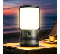 Glocusent Lampe Camping Rechargeable: 1200LM et 7 Modes, Lampe Camping LED, 100+ Heures d'Autonomie avec Batterie Externe 5000mAh USB-C, IP45, Portable Lampe Tente pour Pêche, Urgence