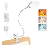 Glocusent Lampe de Bureau à Pince, 36 LED Lampe Lecture, 360° Flexible