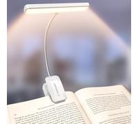 Glocusent Lampe de Lecture 26 LED, Liseuse Lampe de Lecture Clip Rechargeable USB-C, 5 Luminosités & 5 Couleurs, 360° Cou Flexible, Longue Durée (Blanc)