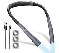 Glocusent Lampe de Lecture de Cou LED pour Lire au Lit, Minuterie de 30 Minutes, 3 Couleurs et 3 Niveaux de Luminosité Réglables, Rechargeable & Longue Durée, Parfaite pour la Tricot