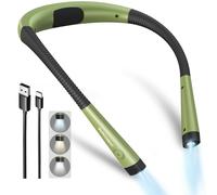 Glocusent Lampe de Lecture de Cou Rechargeable, Liseuse de Lecture au Lit à Bras Pliables, 6 Niveaux de Luminosité, 3 Couleurs, Longue Durée de Vie, Parfaite pour Lecture, Tricot, Réparation