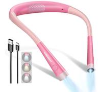 Glocusent Lampe de Lecture de Cou Rechargeable, Liseuse de Lecture au Lit à Bras Pliables, 6 Niveaux de Luminosité, 3 Couleurs, Longue Durée de Vie, Parfaite pour Lecture, Tricot, Réparation