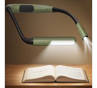 Glocusent Lampe de Lecture de Cou Rechargeable, Liseuse Lampe Lecture pour Lire au Lit - 5 couleurs et Intensité Réglable, 100 Heures Autonomie, pour Lire au Lit/Tricoter/Bricoler/Camper (Vert)