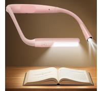 Glocusent Lampe de Lecture de Cou Rechargeable, Liseuse Lampe Lecture pour Lire au Lit - 5 couleurs et Intensité Réglable, 100 Heures Autonomie, pour Lire au Lit/Tricoter/Bricoler/Camper (Rose)