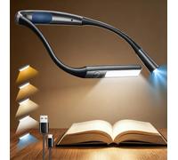 Glocusent Lampe de Lecture de Cou Rechargeable, Liseuse Lampe Lecture pour Lire au Lit - 5 couleurs et Intensité Réglable, 100 Heures Autonomie, pour Lire au Lit/Tricoter/Bricoler/Camper