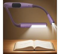 Glocusent Lampe de Lecture de Cou Rechargeable, Liseuse Lampe Lecture pour Lire au Lit - 5 couleurs et Intensité Réglable, 100 Heures Autonomie, pour Lire au Lit/Tricoter/Bricoler/Camper (Violet)