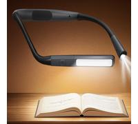 Glocusent Lampe de Lecture de Cou Rechargeable, Liseuse Lampe pour Lire au Lit - 5 couleurs et Intensité Réglable, 100 Heures Autonomie, pour Lire au Lit/Tricoter/Bricoler/Camper/Réparer