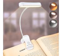Glocusent Lampe de Lecture Horizontale à tête ET, Respectueuse des Yeux, CRI 95, 3 Couleurs & 5 Luminosités, Lampe Livre Rechargeable, Légère & Portable, Cadeau pour les Liseusurs