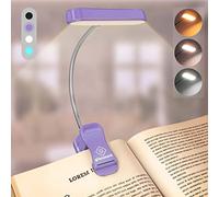 Glocusent Lampe de Lecture Horizontale à tête ET, Respectueuse des Yeux, CRI 95, 3 Couleurs & 5 Luminosités, Lampe Livre Rechargeable, Légère & Portable, Cadeau pour les Liseusurs