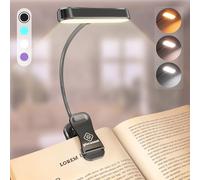 Glocusent Lampe de Lecture Horizontale à tête ET, Respectueuse des Yeux, CRI 95, 3 Couleurs & 5 Luminosités, Lampe Livre Rechargeable, Légère & Portable, Cadeau pour les Liseusurs