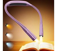 Glocusent Lampe de Lecture pour Liseuse et Livre - Lampe à Suspendre Rechargeable 100h, Lumière Réglable (5 Niveaux & Couleurs) pour Lecture Nuit, Couture. Léger et Confortable (Violet)