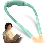 Glocusent Lampe tour de cou, lampe de lecture-3 couleurs et 5 niveaux de luminosité continue, lampe de lecture avec minuterie et aide au sommeil, rechargeable pendant 100 heures (Marine)