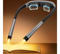 Glocusent Lampe tour de cou, lampe de lecture-3 couleurs et 5 niveaux de luminosité continue, lampe de lecture avec minuterie et aide au sommeil, rechargeable pendant 100 heures (Girs)