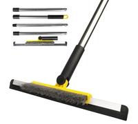 Gloffer Grattoir de sol, grattoir balai avec poignée réglable de 137 cm, grattoir à eau avec brosse à joints, gommage de sol de douche pour garage, cour, verre, salle de bain, cuisine, mur, carrelage