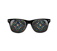 GloFX Lunettes de diffraction ultimes - Noir - Diffraction halo arc-en-ciel 3D - Excellent Edm, festival, concert, feux d'artifice, lumières de Noël et accessoire rave, cadres noirs