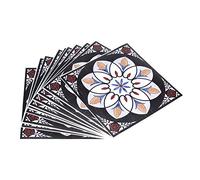 GLOGLOW 10 Pcs Carreaux Décoratifs Autocollants Auto-Adhésif d'eau et Résistant À L'humidité PVC Carrelage Sol Stickers Muraux 3D Decal Home Decor 12 CM * 12 CM(#5)