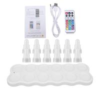 GLOGLOW 12 Pièces Bougies LED sans Flamme Rechargeables par USB avec Télécommande Minuterie Intelligente Bougies Chauffe-plat Vacillantes pour Table de Dîner de Mariage Décor de Festival