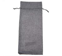 GLOGLOW 12pcs Sacs de Bouteille de Vin en Lin, Ensembles d'Accessoires de Vin Housses Cadeaux de Champagne Élégantes, Poche Unique Pliable 14,5 X 34,5 Cm pour Bouteilles de de Célébration de (GREY)