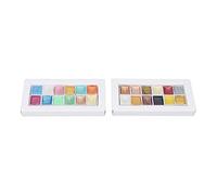 GLOGLOW 24 Couleurs Paillettes Aquarelle de Peinture, Peintures Aquarelles Nanales Métalliques pour les à l' pour les Illustrations de 24 Couleurs à Paillettes, Nan Solide Nan