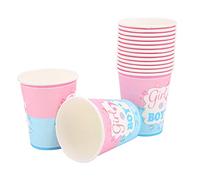 GLOGLOW 30PCS Gobelets en Carton Jetables Bleu et Rose Grande Capacité