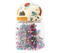 GLOGLOW 500 Pcs Perles À Coudre Droite Quilting Pins en Tissu Orange Couvert Pin Coussin Bouteille pour La Couture De Bijoux Composants Fleur Décoration