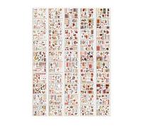 GLOGLOW 50pcs Autocollants Vintage Rétro Décalcomanies Matériel Vintage Washi Couleur Corsée pour Manuel Bricolage Albums Photos Couvertures de Cahier Emballage Cadeau (Vent de vallée)