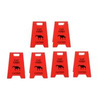 GLOGLOW 6pcs Cat Vomit ATTENTION SIGNER, Multifonctionnel Drôle Innovant Evident Plastic Pet Pet Vomit Signe D'avertissement pour le Salon Yard de Cuisine du Salon (rouge)