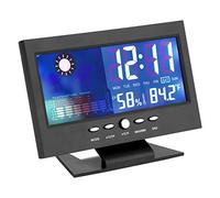 GLOGLOW Affichage de l'Horloge, Prévisions Météorologiques, Température et humidité Horloge avec Support pour Affichage d' Domestique, Commutable 12/24 Heures, Alarme, Jardinage Nan