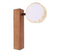 GLOGLOW Applique Murale Vintage en Bois et Pierre LED avec Tête de Lampe Pivotante pour Chambre à Coucher, Couloir, Salon, Ferme, Décoration Industrielle (2)