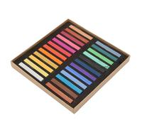 GLOGLOW Artiste Pastels, Bâtons Pastel Vibrants pour les écoles de Bureau Art Dessin de Peinture de Table Artistes, Softs Carrés Set Nan Bureau et Fournitures Scolaires (24 couleurs)