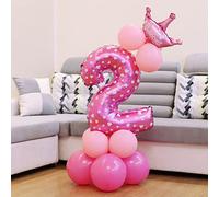 GLOGLOW Ballon Numéro Rose 3 32 Pouces en Aluminium, Ballon d'Anniversaire, Couleur Vive, Grande Taille, Décor Accrocheur, pour Fête, Anniversaire, Mariage, Remise de Diplôme, Baby Shower (Numéro