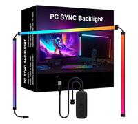 GLOGLOW Bande Lumineuse LED RVB, Silicone + PC, Synchronisation Dynamique pour Jeux et Films, Compteur 60 LED, Synchronisation du Rythme Musical pour éclairage Home Cinéma et Moniteurs PC (32 pouces)
