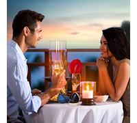 GLOGLOW Boîte à Bagues en Forme de Cœur avec Lumière LED, étui de Rangement pour Bijoux doublé de Velours, élégant Anniversaire de Mariage, Fiançailles, Blanc Rouge or Bleu Noir Rose (rouge)