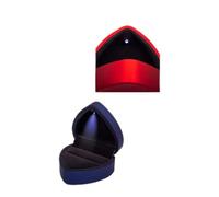 GLOGLOW Boîte à Bagues en Forme de Cœur avec Lumière LED, étui de Rangement pour Bijoux doublé de Velours, élégant Anniversaire de Mariage, Fiançailles, Blanc Rouge or Bleu Noir Rose (BLACK)